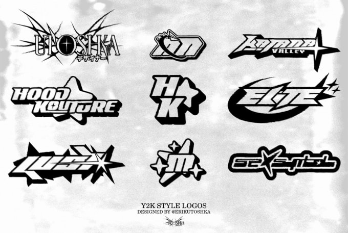 Create y2k style logo design by Erikutoshka | Fiverr