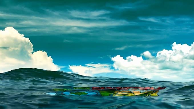 make realistic ocean logo reveal intro