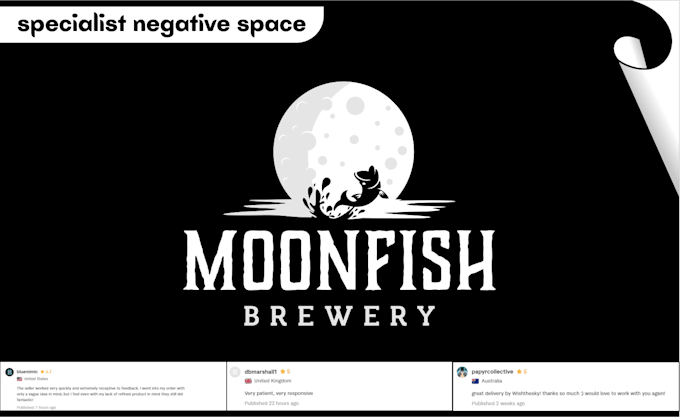 make a negative space logo, two meanings professionally