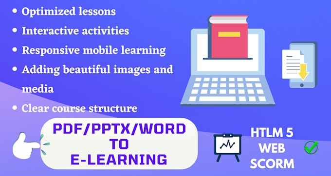 turn your pdf, word, pptx into elearning course interactive and engaging