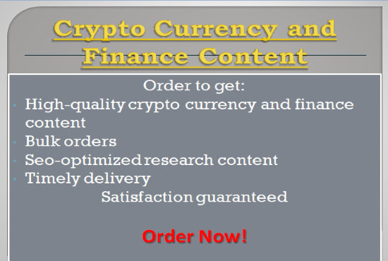 write cryptocurrency, bitcoin or finance articles