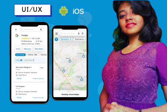 do mobile UI, android UI, iphone UI, and web design