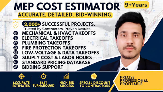 do mechanical, electrical and plumbing takeoff and cost estimation