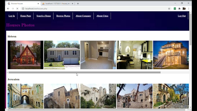 design and implement a website interface