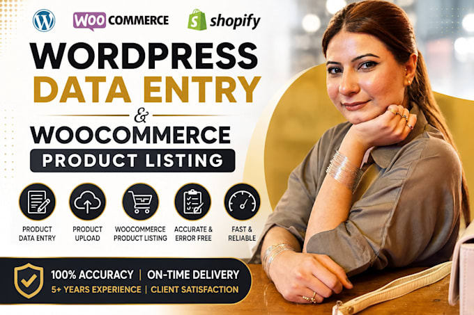 do wordpress data entry and woocommerce product listing