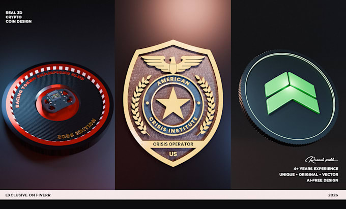 design crypto token cryptocurrency coin nft blockchain bitcoin badge logo