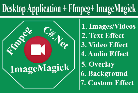 develop desktop application with ffmpeg and imagemagick