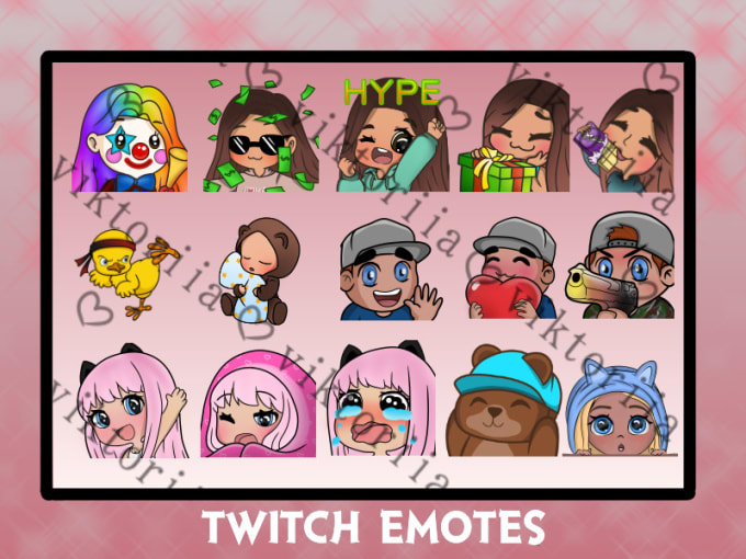 Draw cute emotes and sub badges for twitch by The_viktoriia | Fiverr
