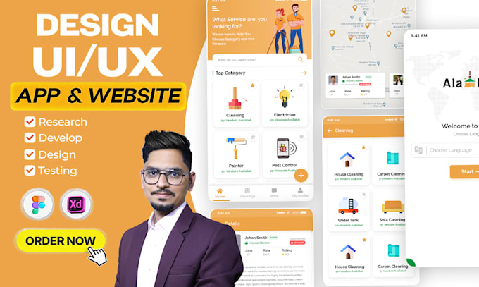 ui UX design, mobile app or website ui ux design