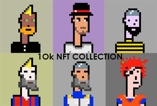 create custom unique pixel art nft collection up to 10k