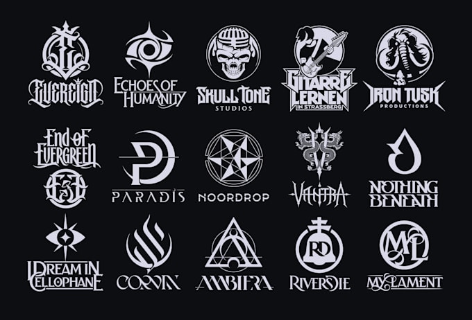 create clean, modern metalcore, deathcore, mathcore, hard rock, metal band logo