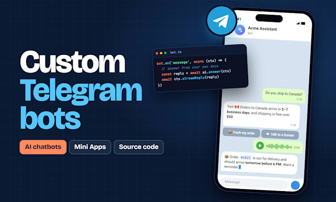create telegram bot and do marketing for you