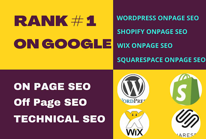 do onpage seo for wordpress, shopify, wix and squarespace