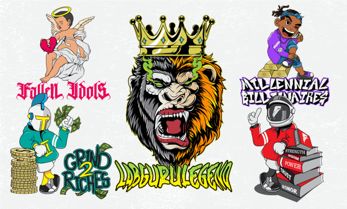 Dessiner des personnages dope comme kaws bape pour une marque de streetwear