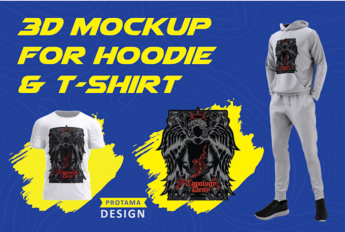 do premium 3d mockups for hoodie, tshirt, and clothes