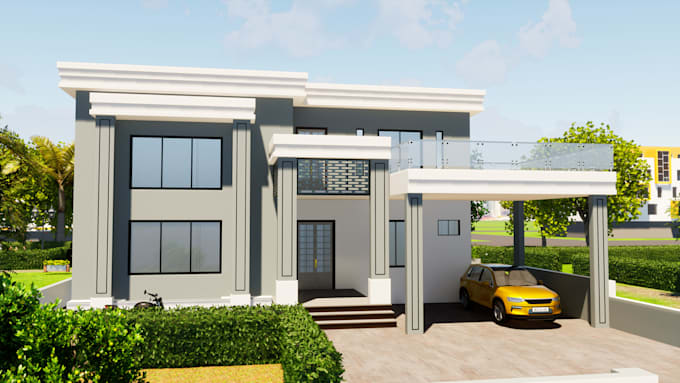 design architecture 3d house,3d model, exterior rendering