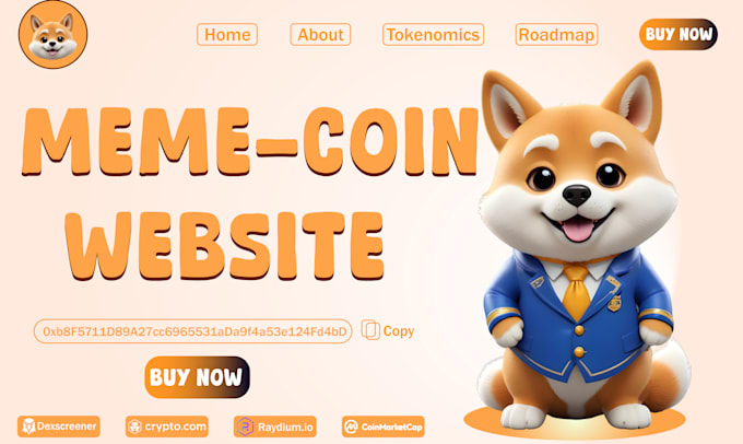 build crypto website ,meme coin website with ai chatbots