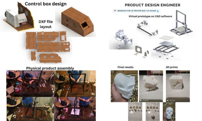 do 3d product design, 3d cad models, and 3d printing stl