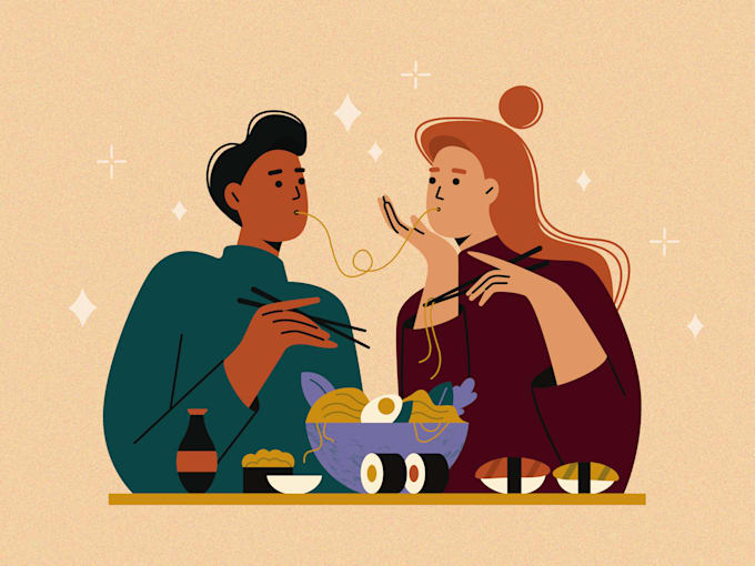 create flat vector character illustration for book, website