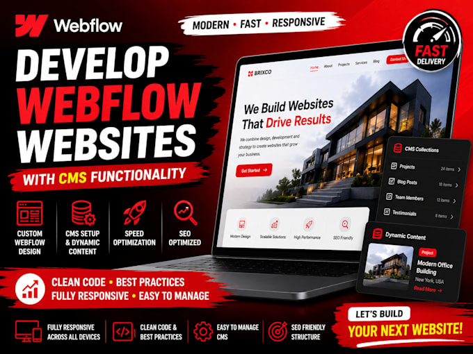 develop webflow websites with cms functionality