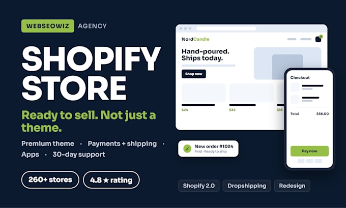build a shopify store or shopify website that is ready to sell