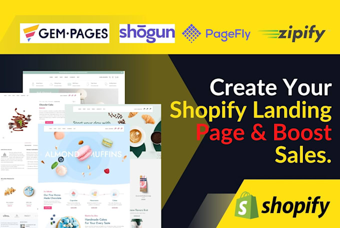 build shopify landing page or ecommerce website with shogun pagefly or gempages