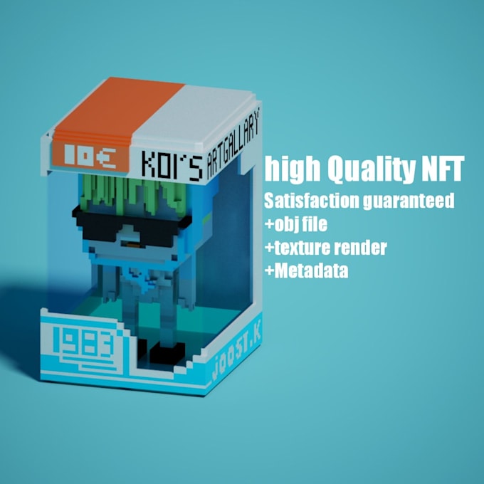 high quality custom nft in a 3d pixel art style