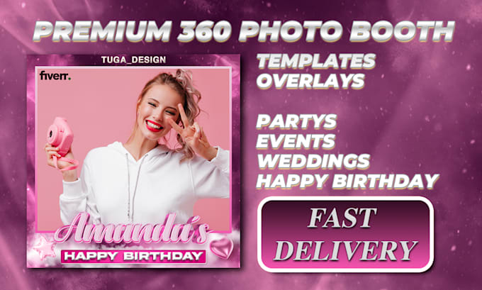 design 360 overlays or photo booth template fast delivery