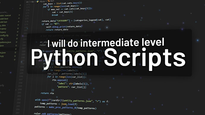 Create basic to intermediate level python scripts by Nivedvenu | Fiverr