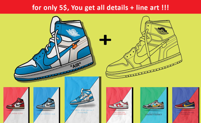 Draw your hypebeast sneakers by Adityaep | Fiverr