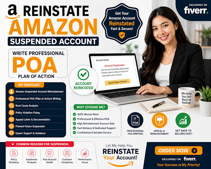 reinstate amazon suspended account write poa