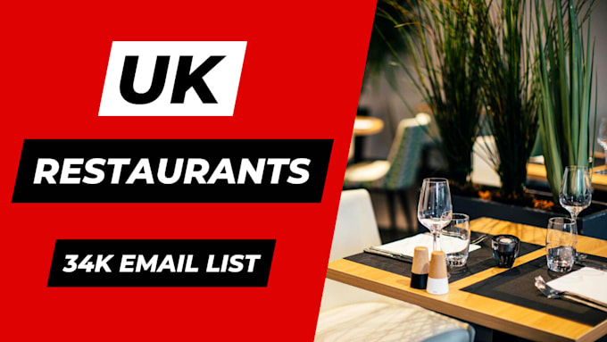 uk restaurants email list database, 34k email addresses
