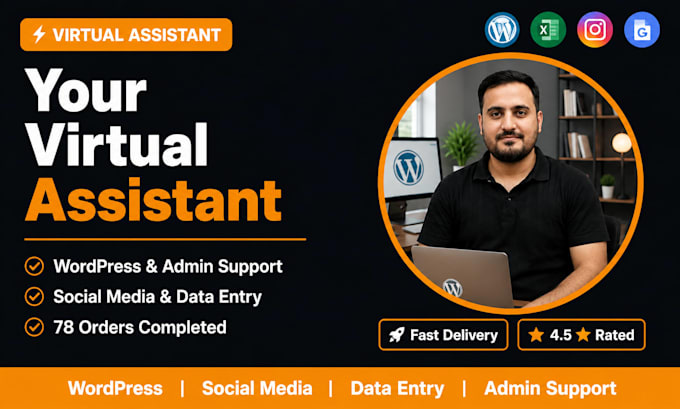 be your virtual assistant for wordpress, social media and admin support