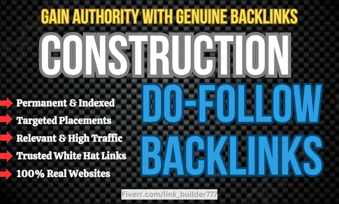build off page SEO backlinks on high DR construction websites