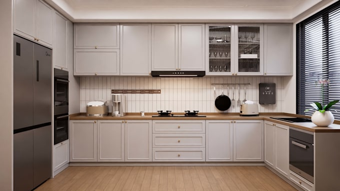 design kitchen or bathroom with ikea furniture or custom 3d rendering