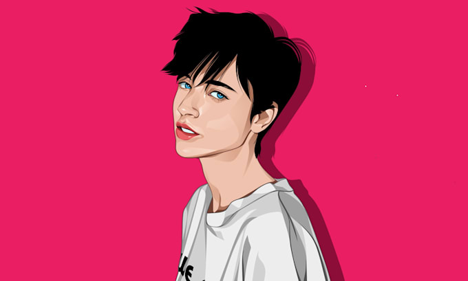 draw awesome vector cartoon portrait for valentine gift
