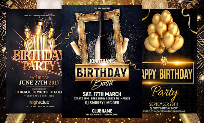 design a beautiful birthday flyer within 6 hours