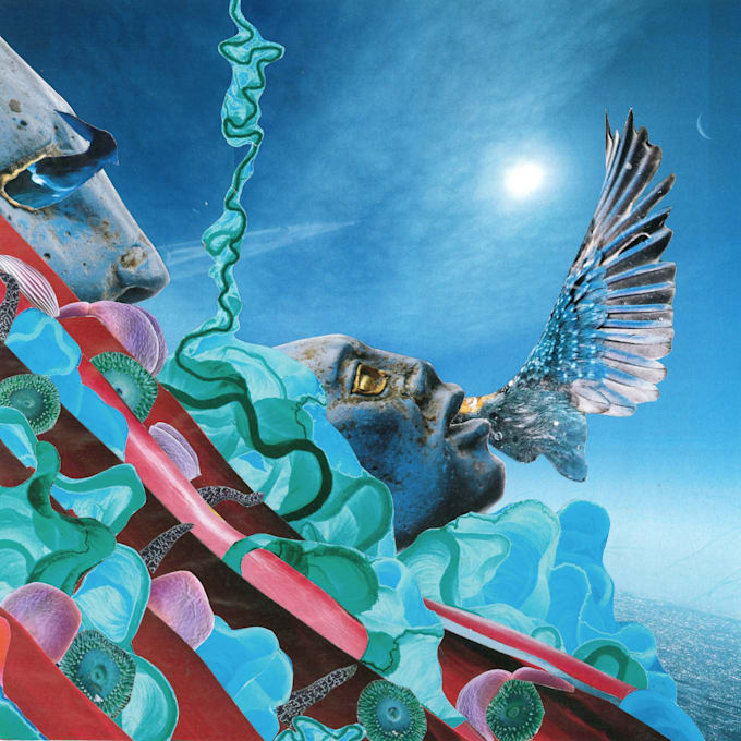 create a symbolic and surreal analog collage artwork