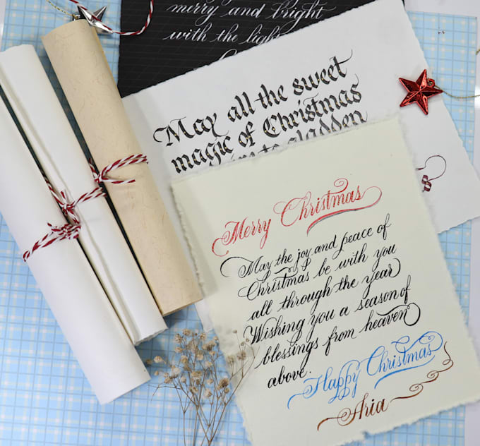 write a santa letter in calligraphy