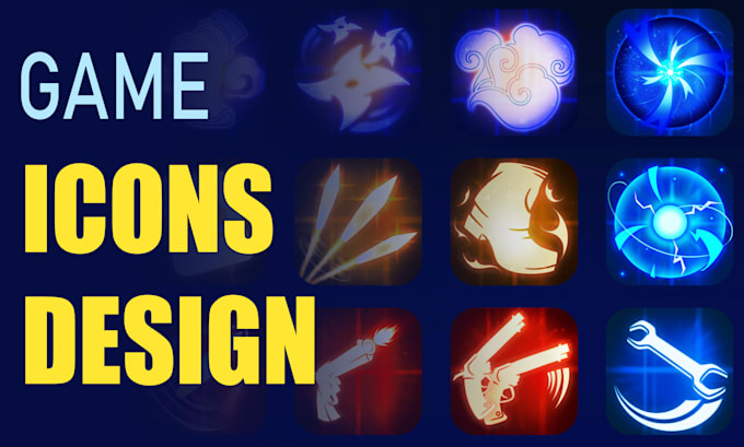 create 2d game items, skill icons, UI elements in my style