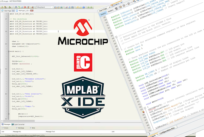 programme  pic microcontroller in microc and mplabx