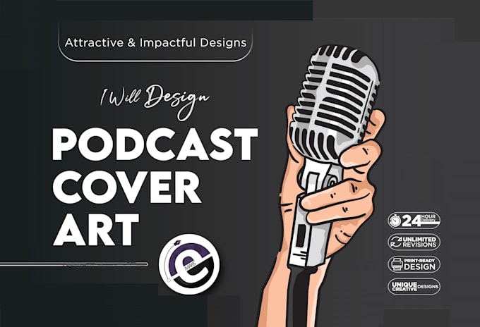 provide professional podcast cover art, logo