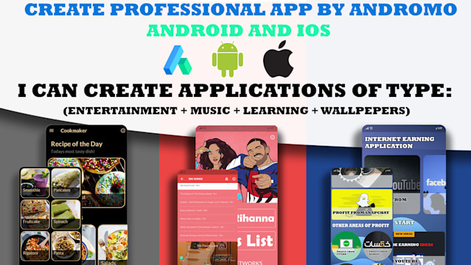 create an app for iphone and android using the andromo platform