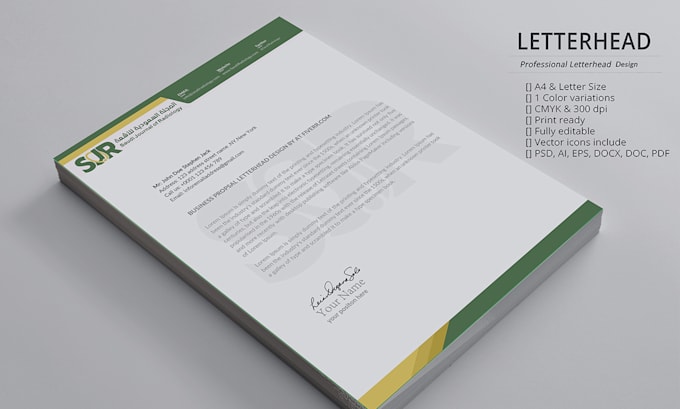 design letterhead in editable word format