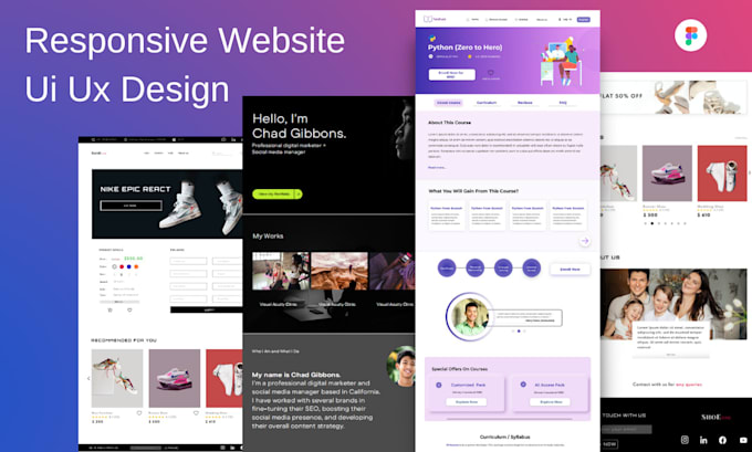 design web template, figma web design, mockups, website UI UX