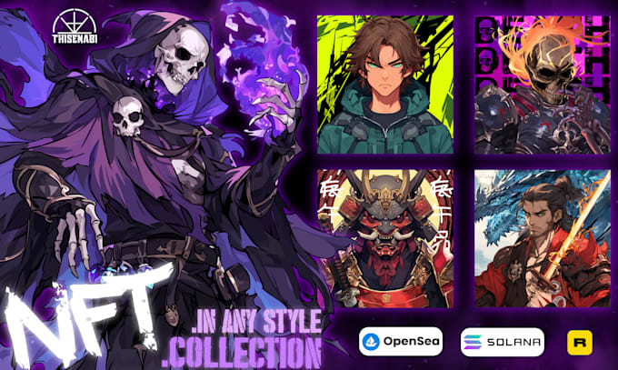 do 2d anime style nft art