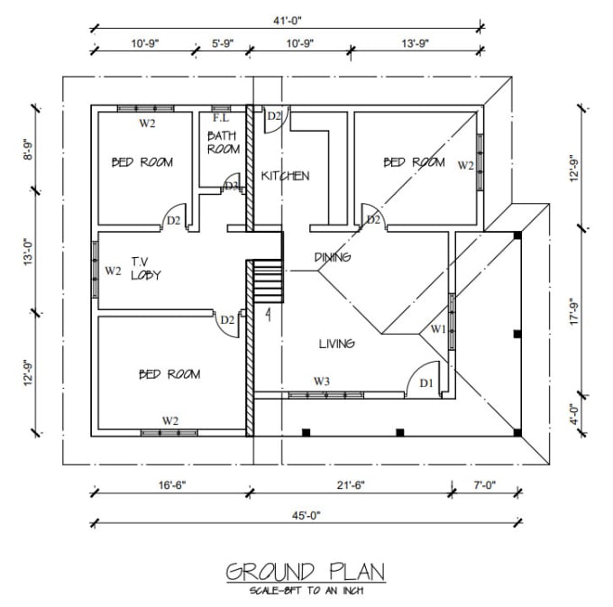 Draw your floor plan by Chanakapathum | Fiverr