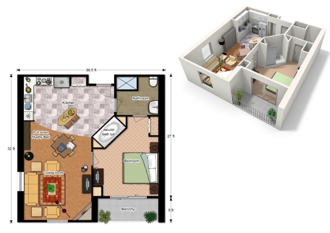 Draw 2d and 3d floor plan with floorplanner by Ke_architect | Fiverr
