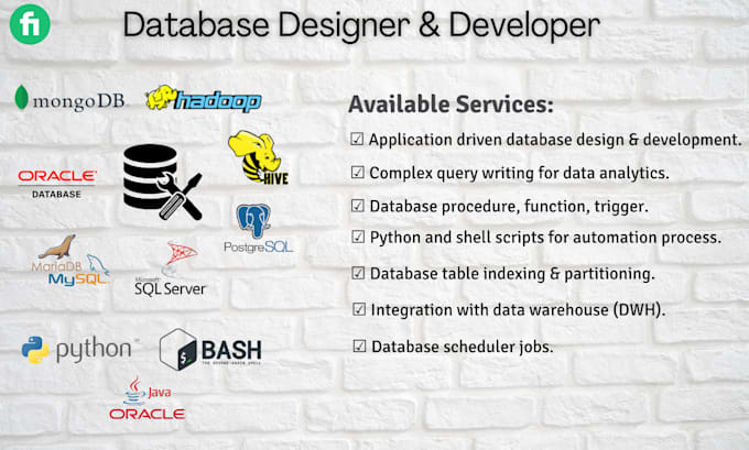 do proper database design, development and data analytics