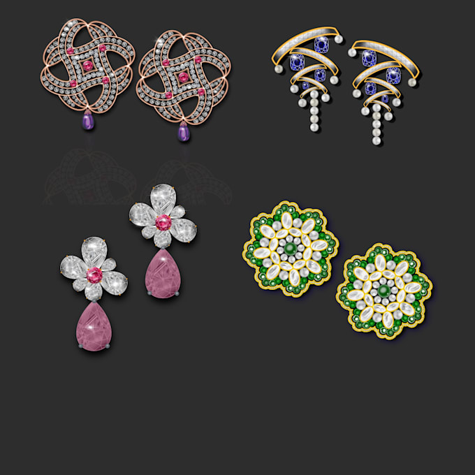 hand jewellery designing and rendering with procreate